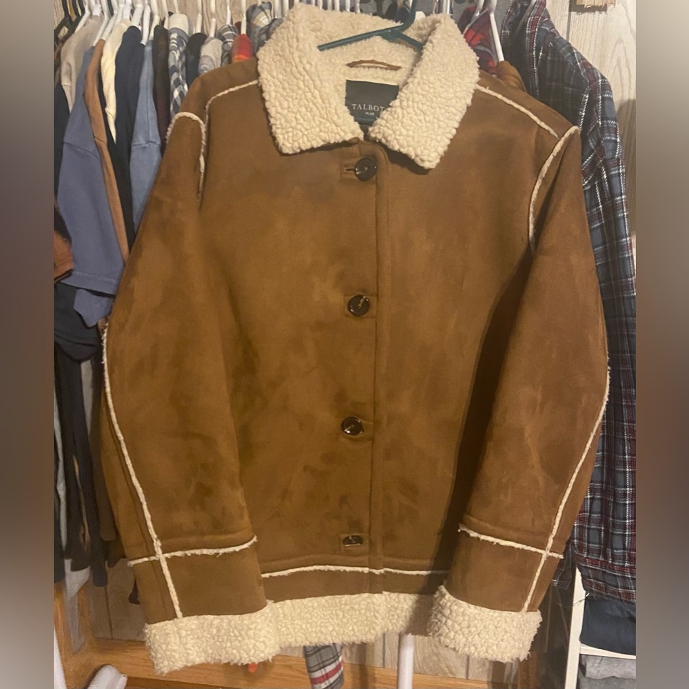 Talbots Brown & Cream  Shearling Jacket